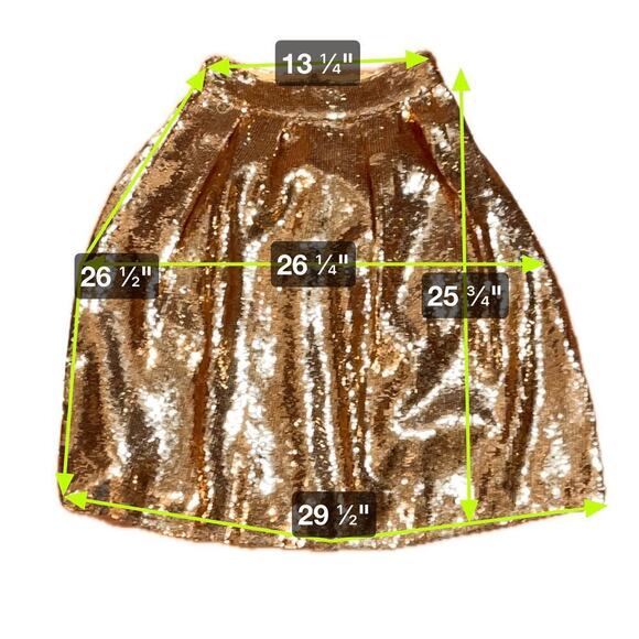 Mi Ami Skirt Womens Gold Sequin Size M - Picture 6 of 6